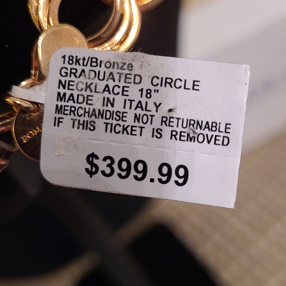 Romanza 18K Gold/ Bronze Graduated Circle Necklace - Picture 4 of 7